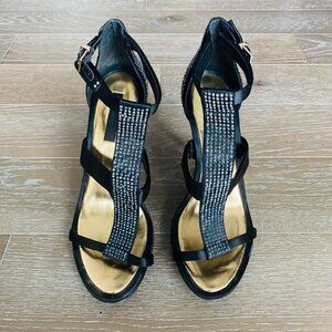BCBG Lilie Satin Crystal Sandal | 10M